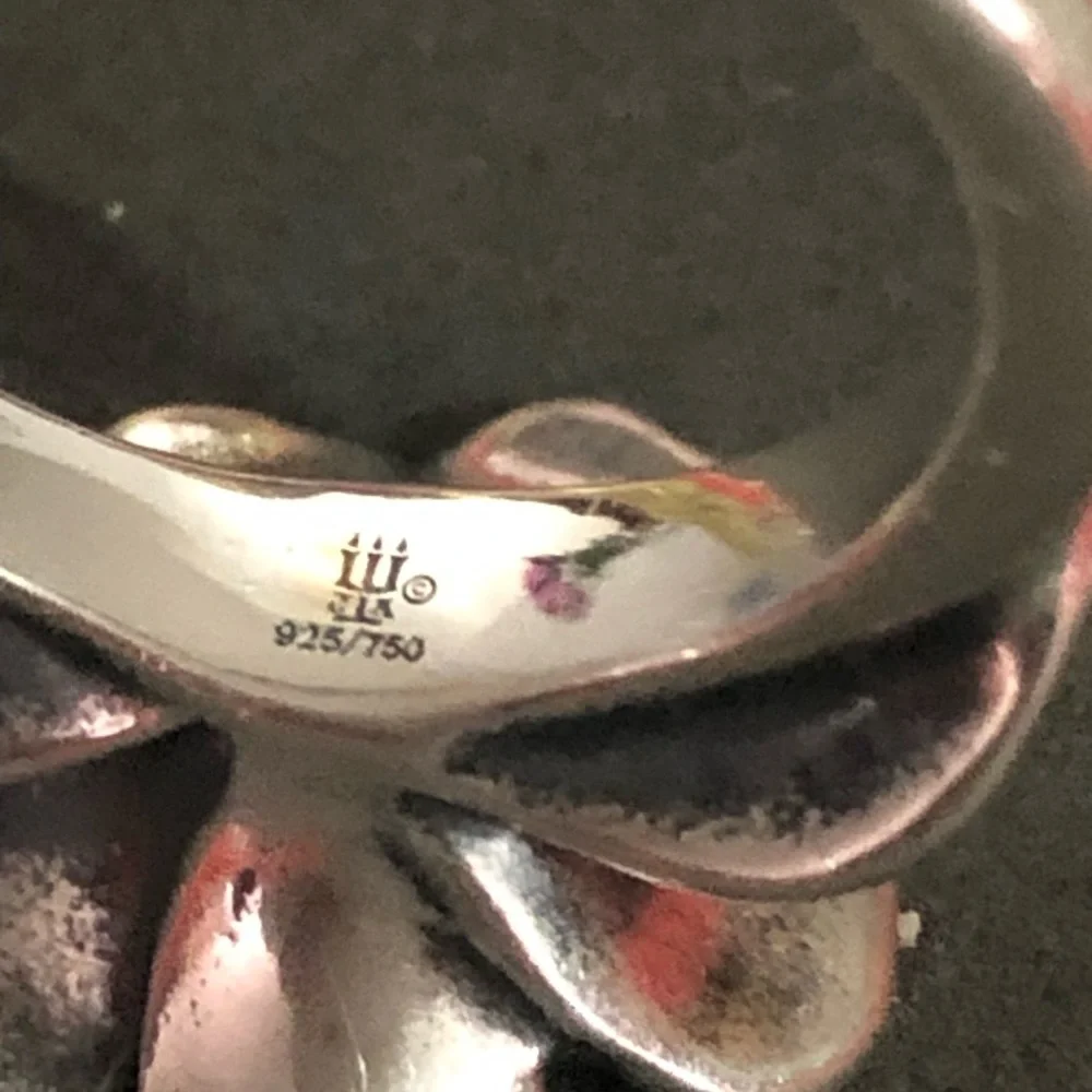 James Avery Retired Sterling & 18 K Gold Ring Size 7 - Picture 8 of 9